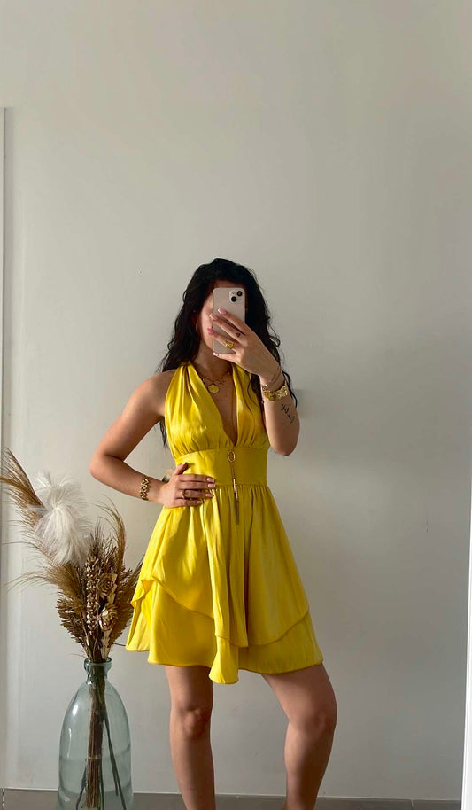 Robe encolure en V dos nu