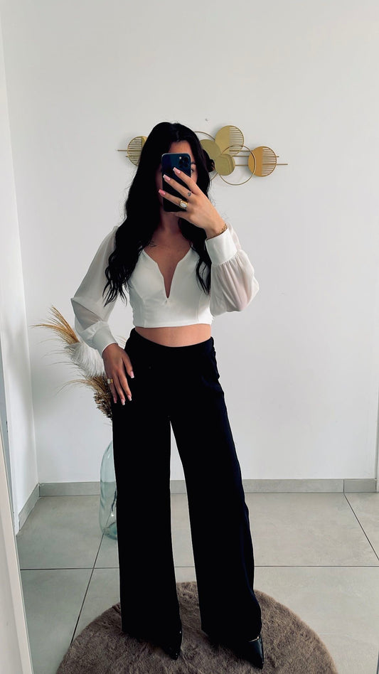 Top blanc dos nu